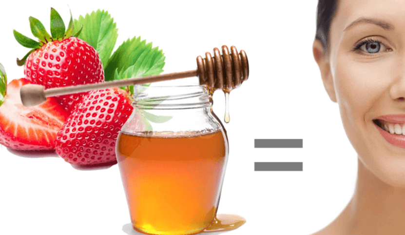 Use Strawberries and Honey to get rid of puffy eyes