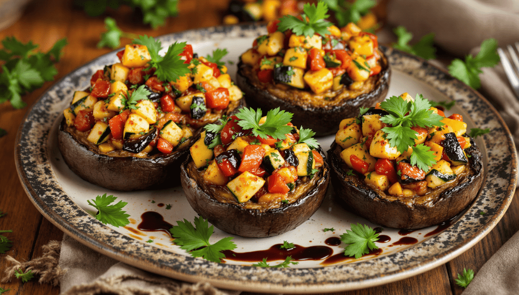 Ratatouille Stuffed Portobello Mushrooms