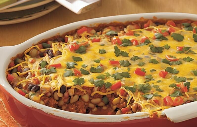 Pinto Bean and Vegetable Enchilada Casserole