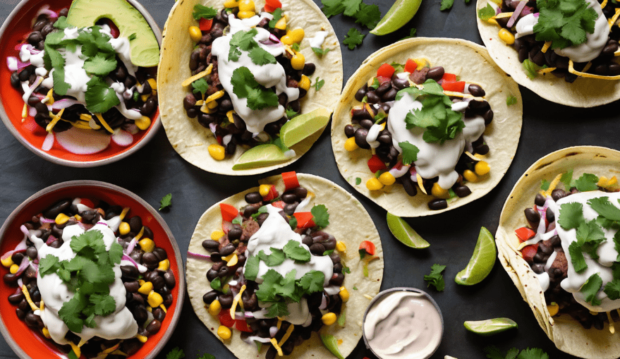 Quick Black Bean Tacos with Chipotle Crema 