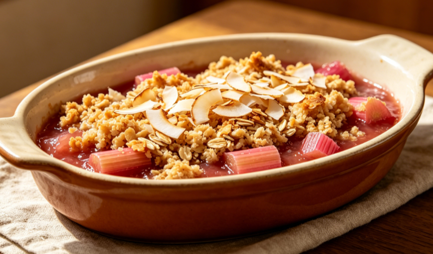 Dairy-Free Coconut Rhubarb Crisp