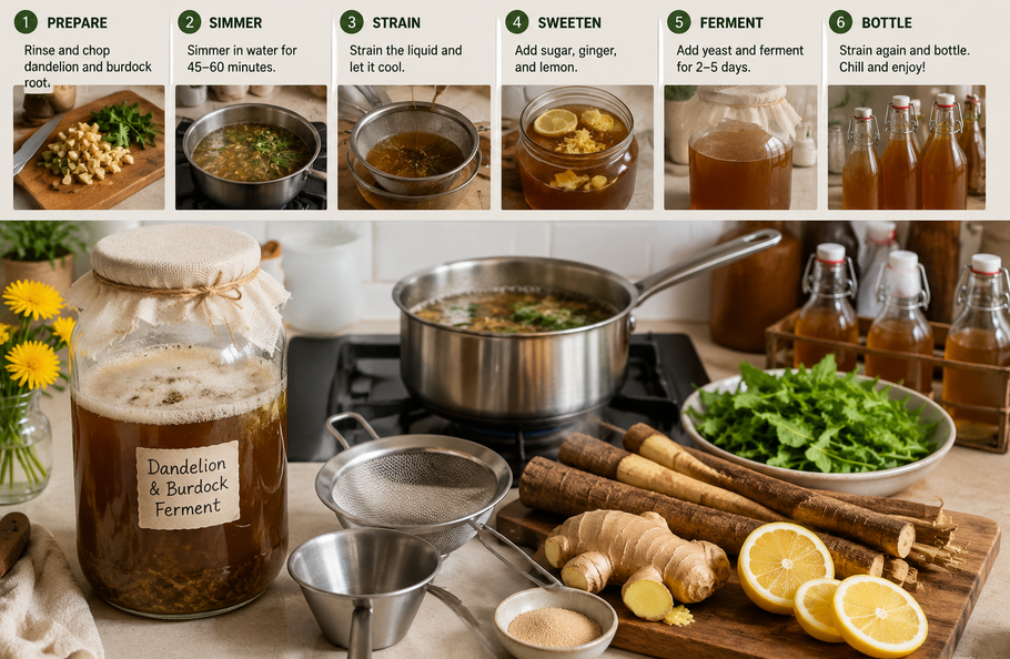 Make Dandelion and Burdock Drink