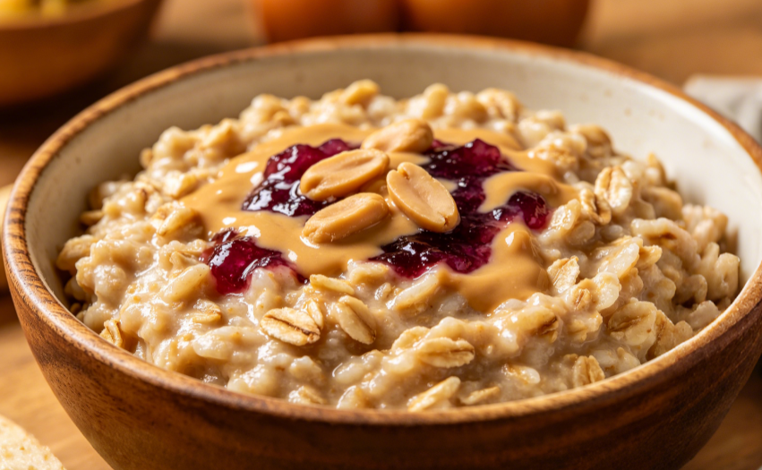 Peanut Butter and Jelly Oatmeal