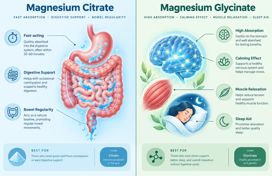 Magnesium Citrate vs Glycinate