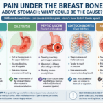 Pain Under breast Bone Above the Stomach